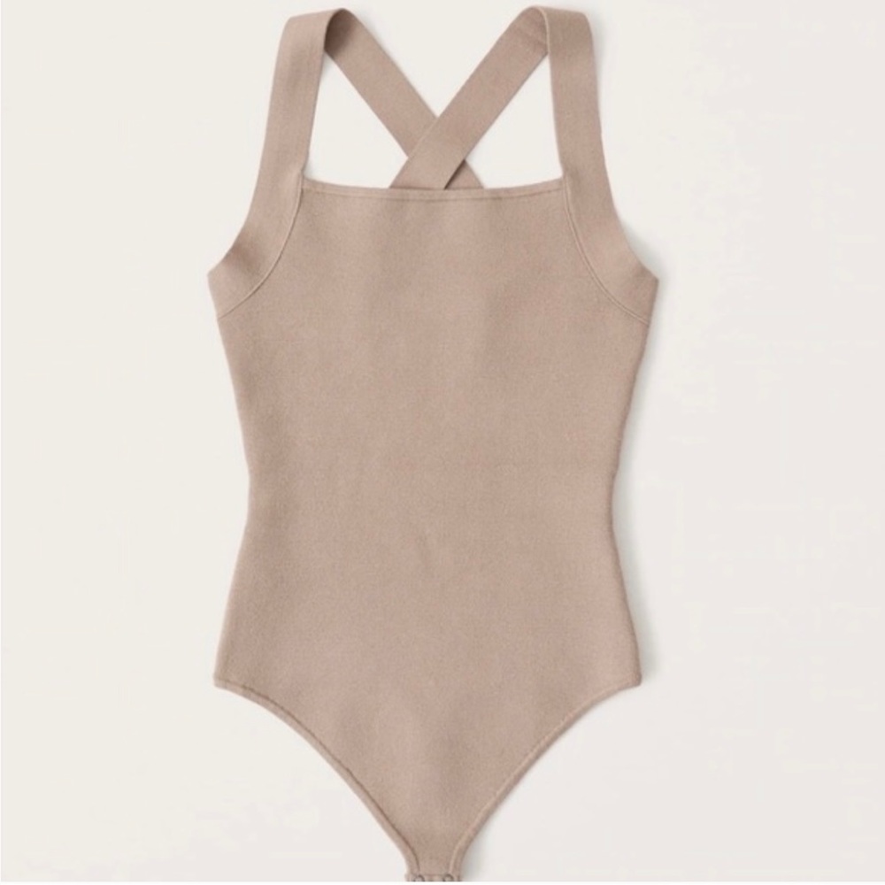NWT - Abercrombie & Fitch Crossback Bodysuit (Taupe)